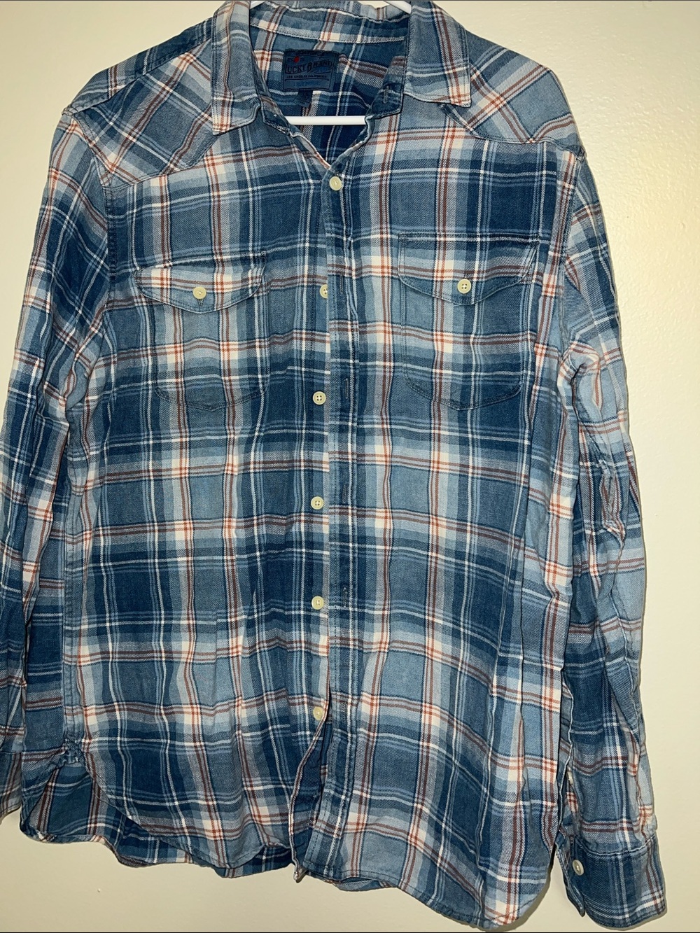 Lucky Brand Blue Plaid Long-Sleeve Button-Down Shirt